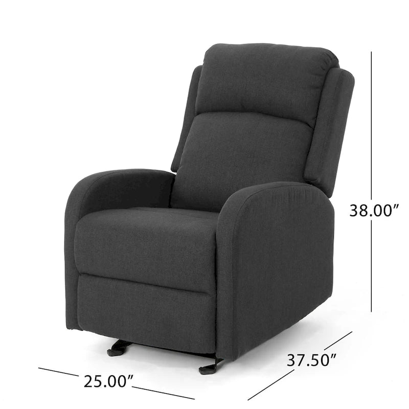 Fauteuil inclinable à bascule en tissu, simple, bleu marine/gris foncé et noir