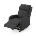 Fauteuil inclinable à bascule en tissu, simple, bleu marine/gris foncé et noir