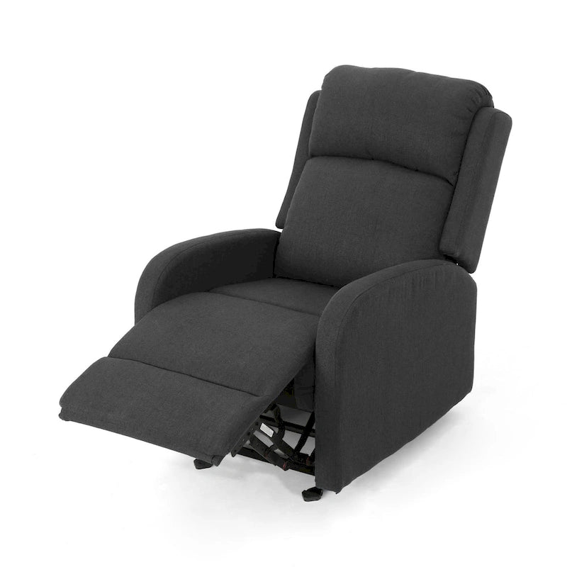 Fauteuil inclinable à bascule en tissu, simple, bleu marine/gris foncé et noir