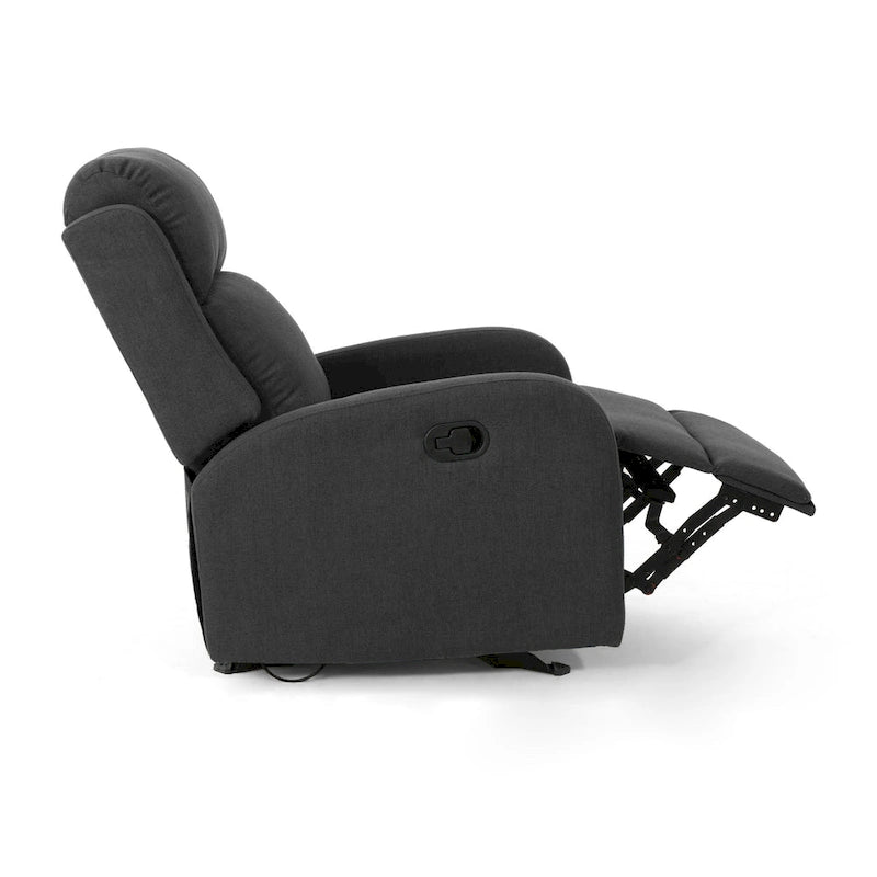 Fauteuil inclinable à bascule en tissu, simple, bleu marine/gris foncé et noir