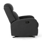 Fauteuil inclinable à bascule en tissu, simple, bleu marine/gris foncé et noir