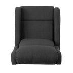 Fauteuil inclinable à bascule en tissu, simple, bleu marine/gris foncé et noir
