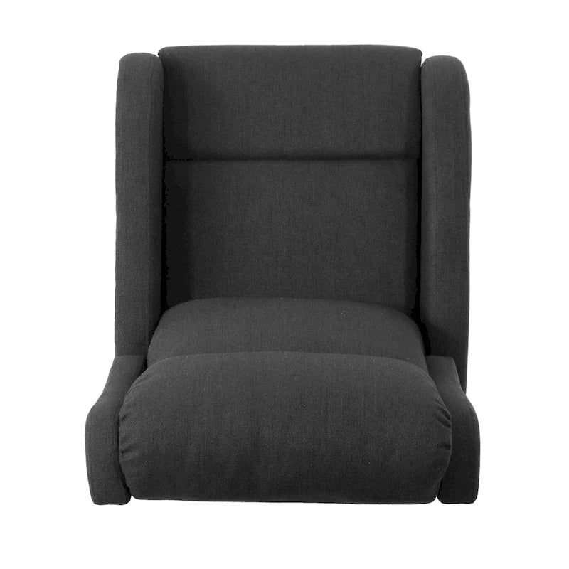 Fauteuil inclinable à bascule en tissu, simple, bleu marine/gris foncé et noir