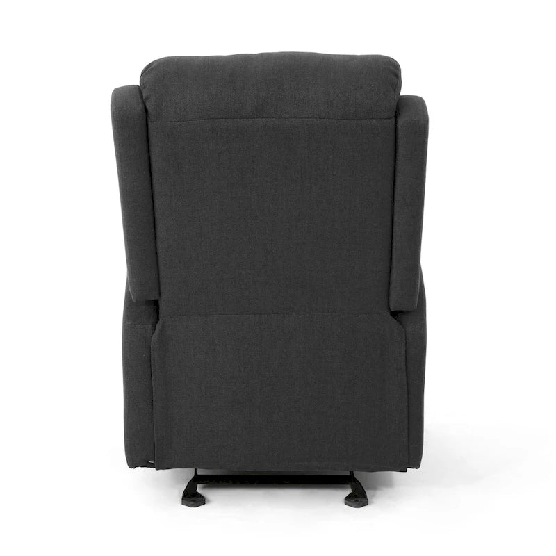 Fauteuil inclinable à bascule en tissu, simple, bleu marine/gris foncé et noir