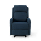 Fauteuil inclinable à bascule en tissu, simple, bleu marine/gris foncé et noir