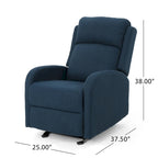 Fauteuil inclinable à bascule en tissu, simple, bleu marine/gris foncé et noir