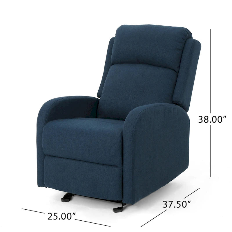 Fauteuil inclinable à bascule en tissu, simple, bleu marine/gris foncé et noir