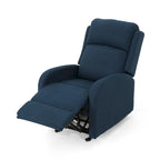 Fauteuil inclinable à bascule en tissu, simple, bleu marine/gris foncé et noir