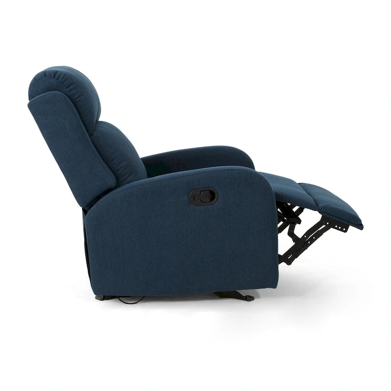 Fauteuil inclinable à bascule en tissu, simple, bleu marine/gris foncé et noir