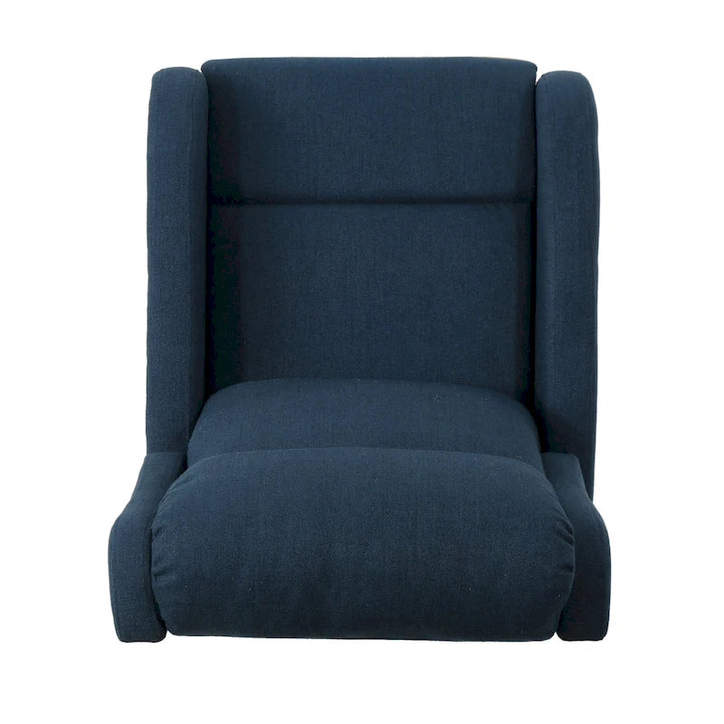Fauteuil inclinable à bascule en tissu, simple, bleu marine/gris foncé et noir