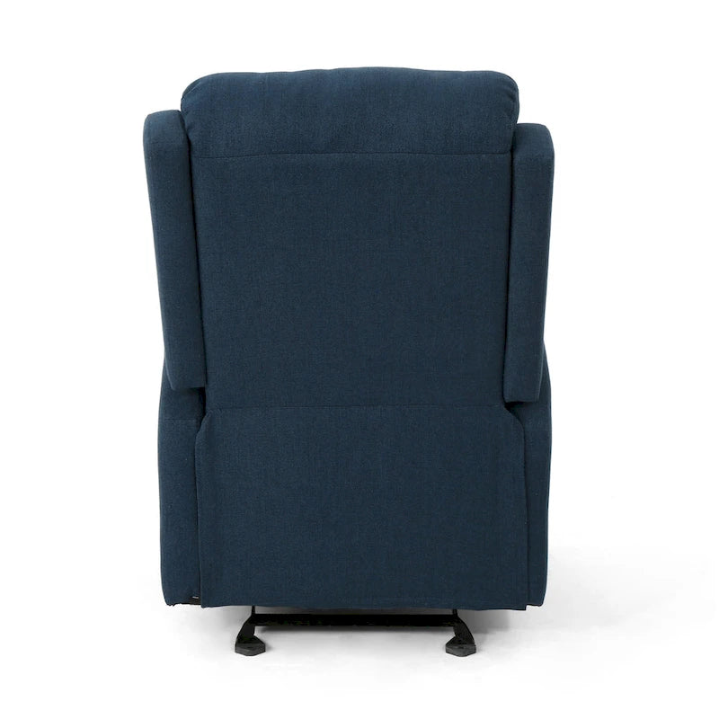Fauteuil inclinable à bascule en tissu, simple, bleu marine/gris foncé et noir
