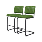 Gris/Blanc cassé/Marron/Olive/Orange/Vert, Similicuir et Rotin, Tabouret de comptoir, Lot de 2