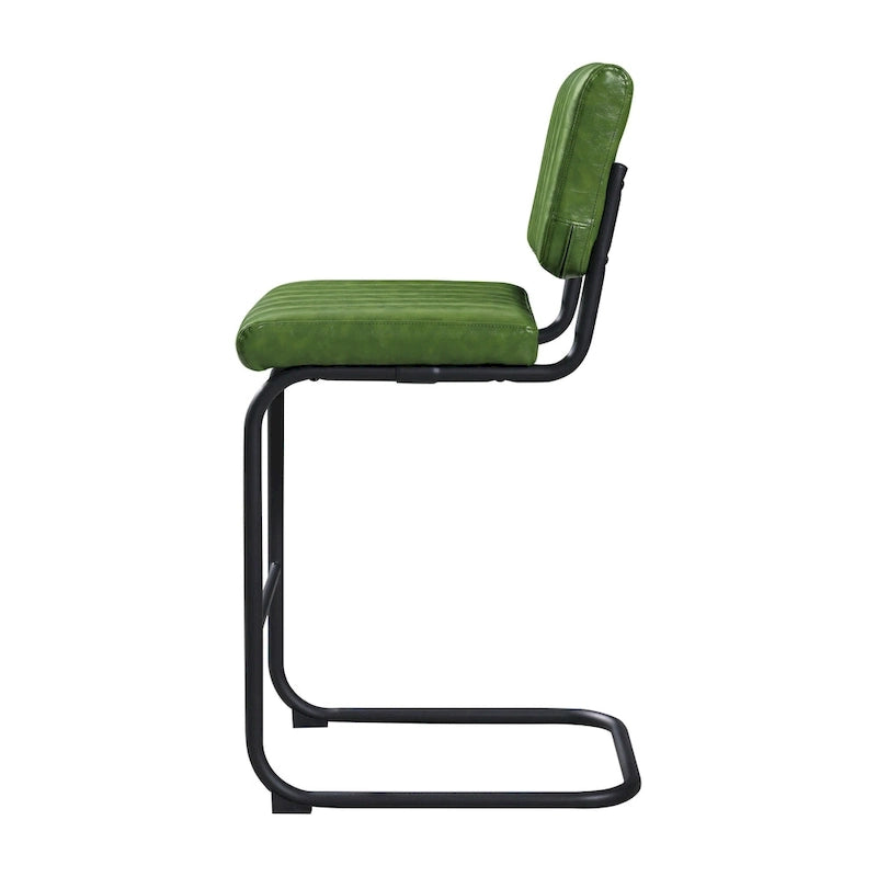 Gris/Blanc cassé/Marron/Olive/Orange/Vert, Similicuir et Rotin, Tabouret de comptoir, Lot de 2