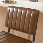 Gris/Blanc cassé/Marron/Olive/Orange/Vert, Similicuir et Rotin, Tabouret de comptoir, Lot de 2
