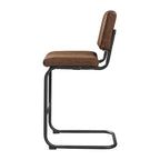 Gris/Blanc cassé/Marron/Olive/Orange/Vert, Similicuir et Rotin, Tabouret de comptoir, Lot de 2