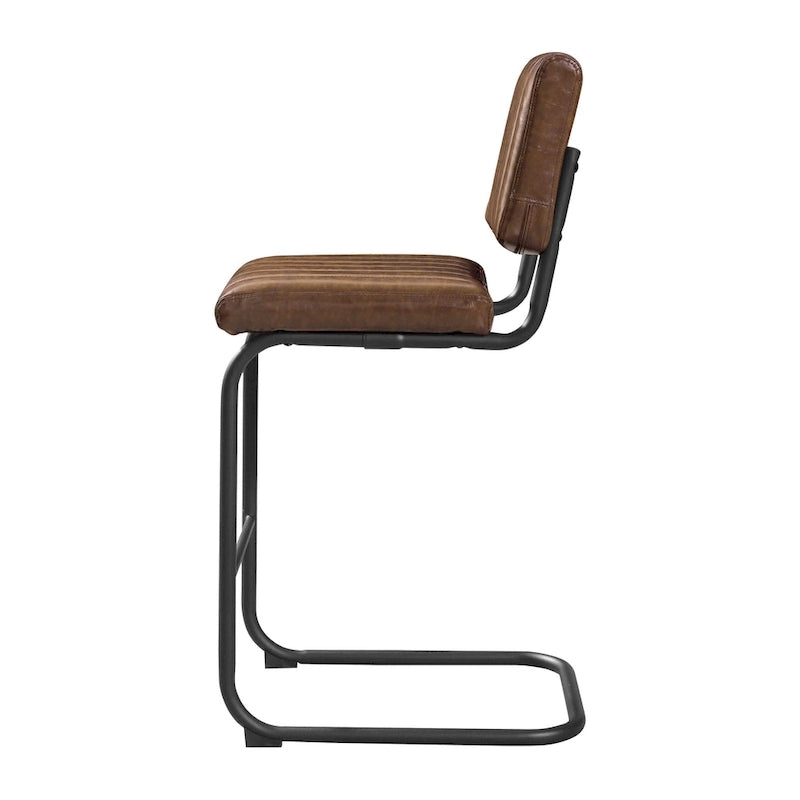 Gris/Blanc cassé/Marron/Olive/Orange/Vert, Similicuir et Rotin, Tabouret de comptoir, Lot de 2