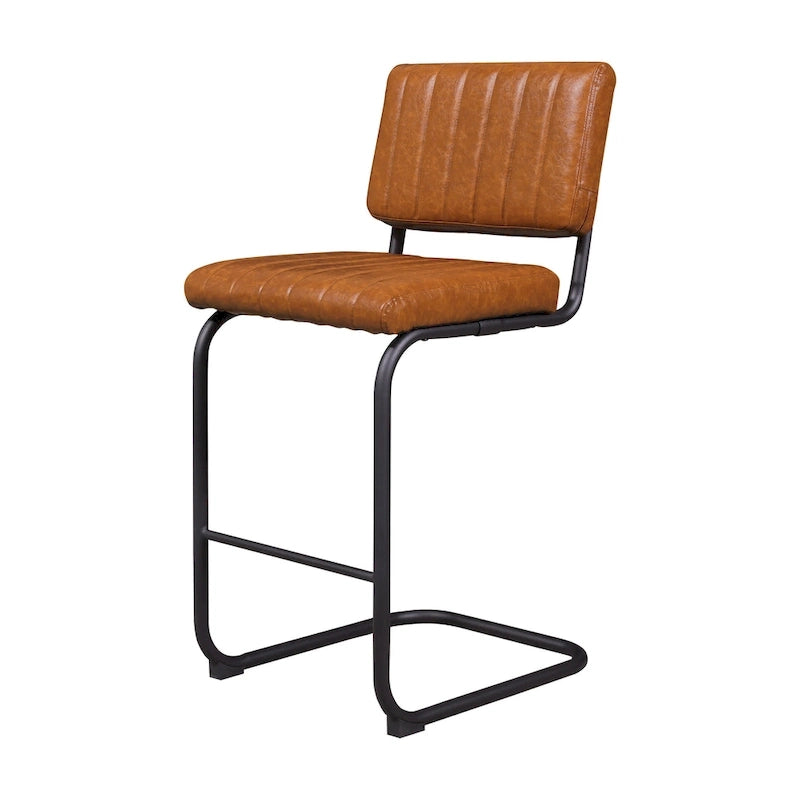 Gris/Blanc cassé/Marron/Olive/Orange/Vert, Similicuir et Rotin, Tabouret de comptoir, Lot de 2