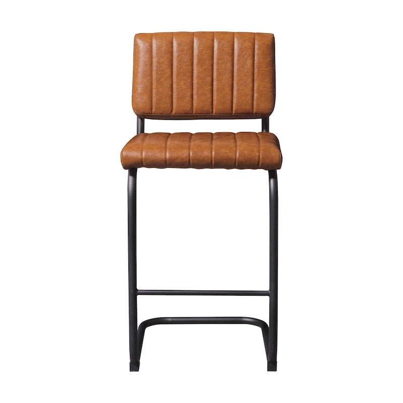 Gris/Blanc cassé/Marron/Olive/Orange/Vert, Similicuir et Rotin, Tabouret de comptoir, Lot de 2