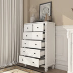 Commode blanche à 6 tiroirs, style moderne, pour 1 personne