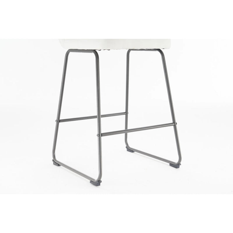 Tabouret de comptoir en similicuir noir / camel / blanc, lot de 3