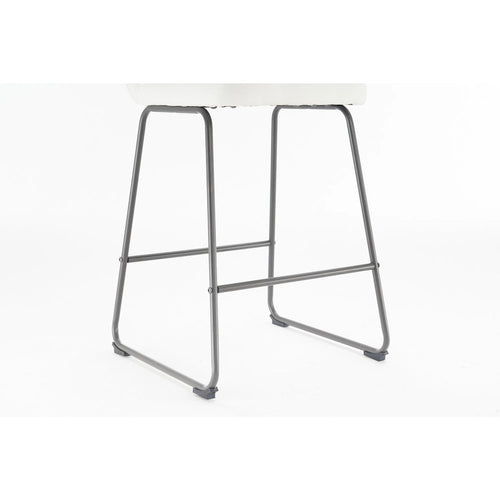 Tabouret de comptoir en similicuir noir / camel / blanc, lot de 3