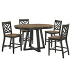 Table de comptoir ronde extensible Noyer & Pécan, 4-6 places
