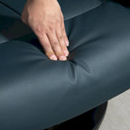 Fauteuil inclinable de massage gris/bleu avec ottoman, pivotant à 360°, cuir PU, 1 personne