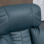 Fauteuil inclinable de massage gris/bleu avec ottoman, pivotant à 360°, cuir PU, 1 personne