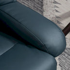 Fauteuil inclinable de massage gris/bleu avec ottoman, pivotant à 360°, cuir PU, 1 personne