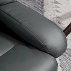 Fauteuil inclinable de massage gris/bleu avec ottoman, pivotant à 360°, cuir PU, 1 personne