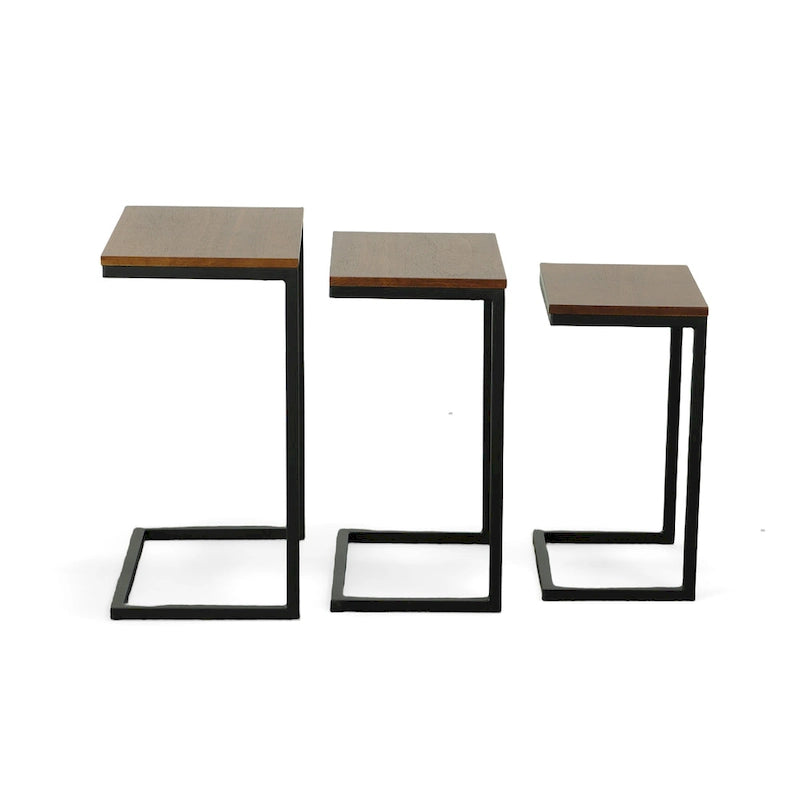 Ensemble de 3 tables gigognes multicolores