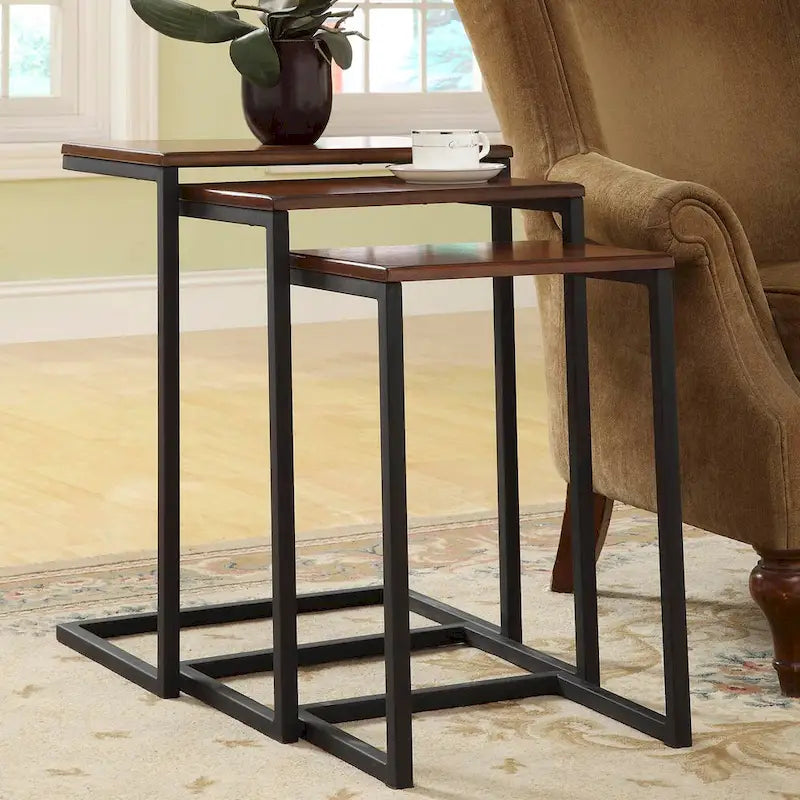 Ensemble de 3 tables gigognes multicolores