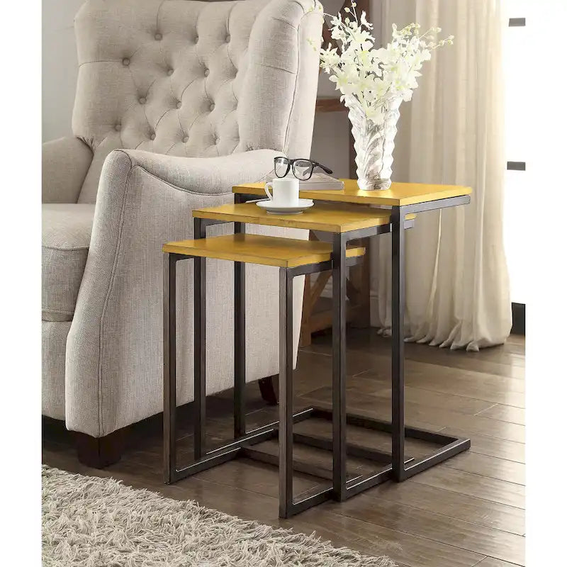 Ensemble de 3 tables gigognes multicolores