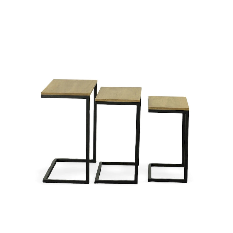 Ensemble de 3 tables gigognes multicolores