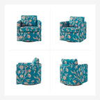 Fauteuil baril pivotant moderne Fleuri / Bleu / Oiseaux / Turquoise / Sarcelle pour 1 personne
