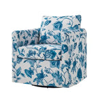 Fauteuil baril pivotant moderne Fleuri / Bleu / Oiseaux / Turquoise / Sarcelle pour 1 personne