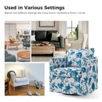 Fauteuil baril pivotant moderne Fleuri / Bleu / Oiseaux / Turquoise / Sarcelle pour 1 personne