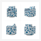 Fauteuil baril pivotant moderne Fleuri / Bleu / Oiseaux / Turquoise / Sarcelle pour 1 personne