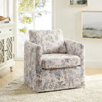 Fauteuil baril pivotant moderne Fleuri / Bleu / Oiseaux / Turquoise / Sarcelle pour 1 personne