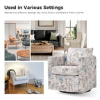 Fauteuil baril pivotant moderne Fleuri / Bleu / Oiseaux / Turquoise / Sarcelle pour 1 personne