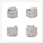 Fauteuil baril pivotant moderne Fleuri / Bleu / Oiseaux / Turquoise / Sarcelle pour 1 personne
