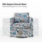Fauteuil baril pivotant moderne Fleuri / Bleu / Oiseaux / Turquoise / Sarcelle pour 1 personne