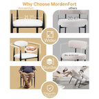 Chaise de salle à manger tapissée avec accoudoirs, cadre métallique, blanc/gris/marron/beige, lot de 2