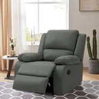 Fauteuil inclinable manuel une place en similicuir et velours côtelé