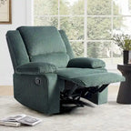 Fauteuil inclinable manuel une place en similicuir et velours côtelé