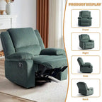 Fauteuil inclinable manuel une place en similicuir et velours côtelé