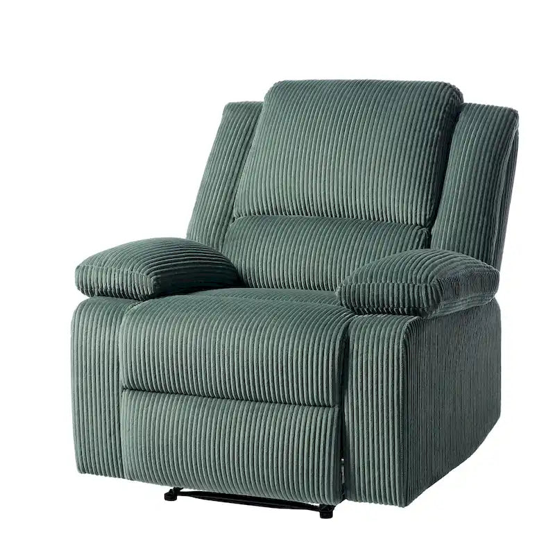 Fauteuil inclinable manuel une place en similicuir et velours côtelé