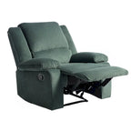 Fauteuil inclinable manuel une place en similicuir et velours côtelé