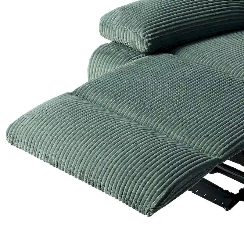 Fauteuil inclinable manuel une place en similicuir et velours côtelé