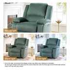 Fauteuil inclinable manuel une place en similicuir et velours côtelé